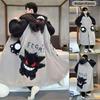 Autumn and Winter Pajamas Suit Men Coral Fleece Nightgown Winter Large Size of Thickened Warm Cartoon Hooded Home Clothes Set