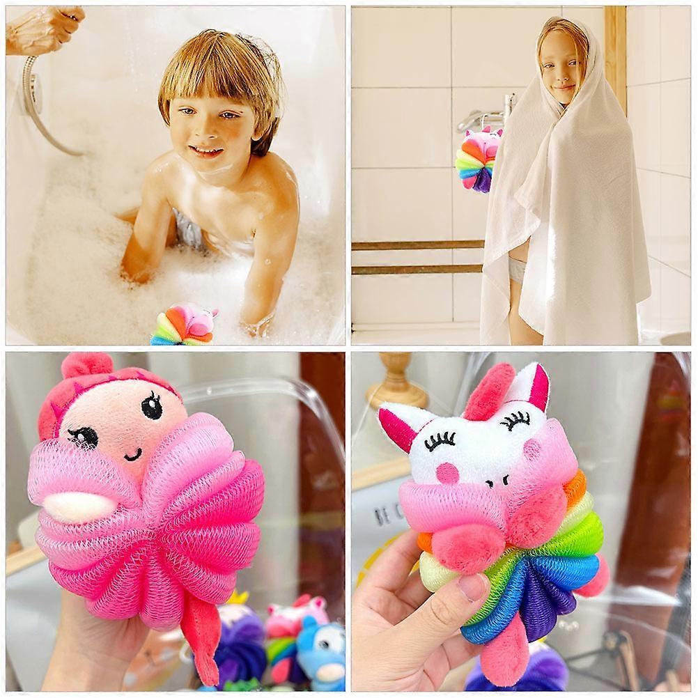 Kids Shower Scrubber Ball for Bath Skin Scrubber Tool 8Pcs