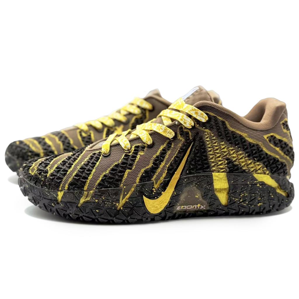 Nike Баскетбольные кроссовки Ja Morant 3, износостойкие, низкие, мужские, Черно-золотые HF2794-200(Команда1284- S)
