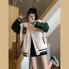 Women's Autumn Baseball Jacket In College Style Short and Loose Design Perfect for Couples