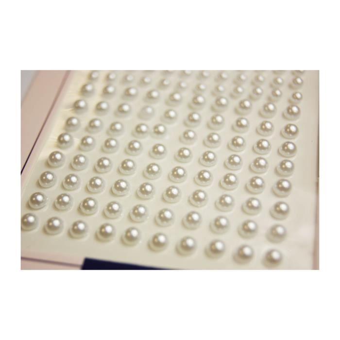 Autocollants Strass - GLOBAL GIFT - Perles Iridescentes - Blanches - Adhésifs - Faciles à utiliser