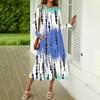 Women's  Printed Casual Dress Spring Autumn Pocket Round Neck Long Sleeve Dresses