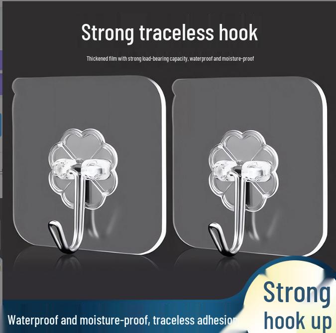 10 Pack No-Trace Strong Adhesive Hooks for Kitchen and Door Walls