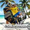 Custom Name Personalized Neymar Jr Print Umbrella, Auto Open Close, 8‑Rib Sturdy Frame, Commute Camping Hiking Use, Birthday Gift