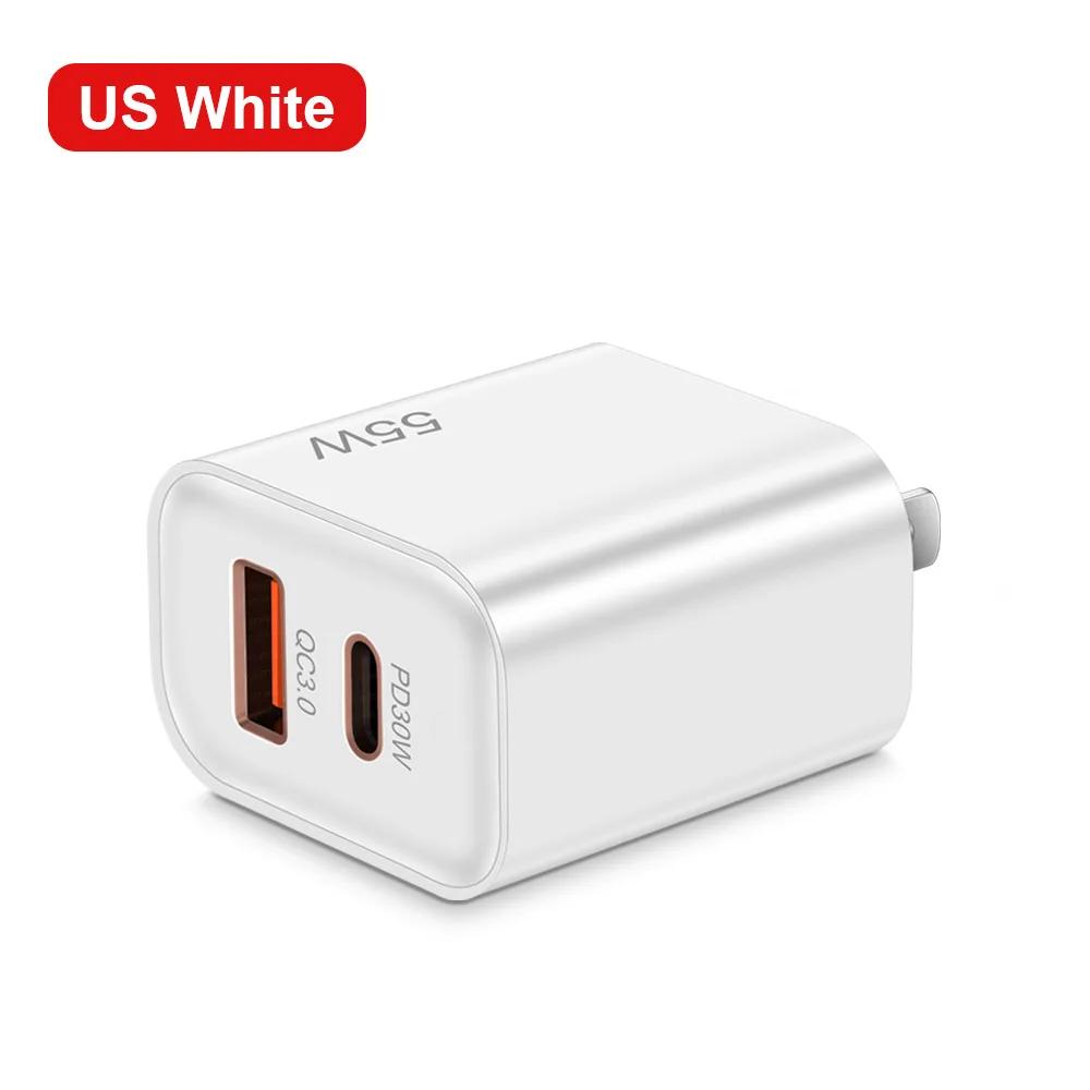 Зарядное устройство USB Type C мощностью 55 Вт, быстрая зарядка 3.0, адаптеры для зарядки телефонов для iPhone 16, 15 Pro Max, Xiaomi, Samsung, быстрое настенное зарядное устройство Type C