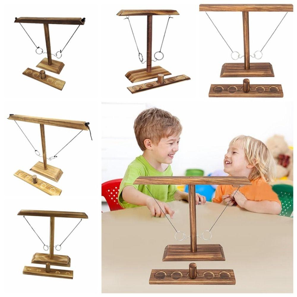 Деревянный набор игры "Крючок и кольцо" Ручные настольные игры Игровой набор "Битва колец" Дом