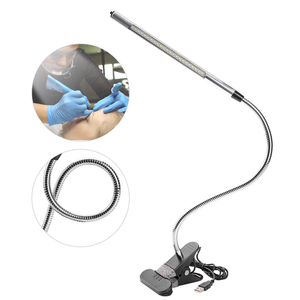 Portable USB LED Clip Table Lamp Adjustable Desk Light for TattooManicure makeupBlack