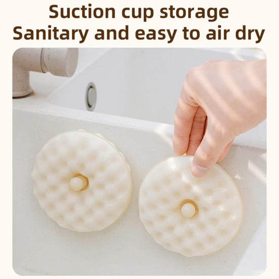1 Набор кухонных губок для мытья посуды Двусторонняя губка с держателем на присоске Абсорбирующая губка для мытья посуды на кухне, для уборки ванной комнаты