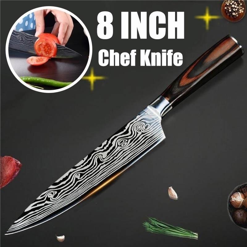 8-inch Chef Professional Japanese-style Damascus Steel Meat Cutting Tools Cooking Tools Kitchen Supplies
