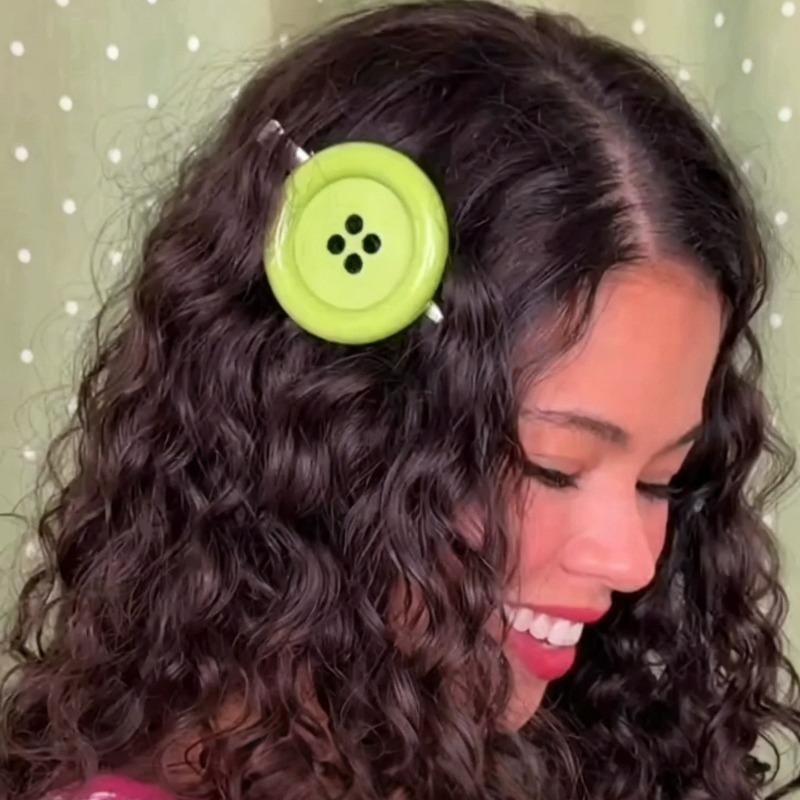 4pcs Fashion Colorful  Y2K Large Button Side Hair Clip Harajuku Candy Girls Gift Subculture Vintage INS Decoration Accessories
