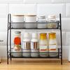 Drainage Bathroom Organizer Countertop Organizer Double Layer Stainless Steel Storage Rack for Bathroom Kitchen Organization