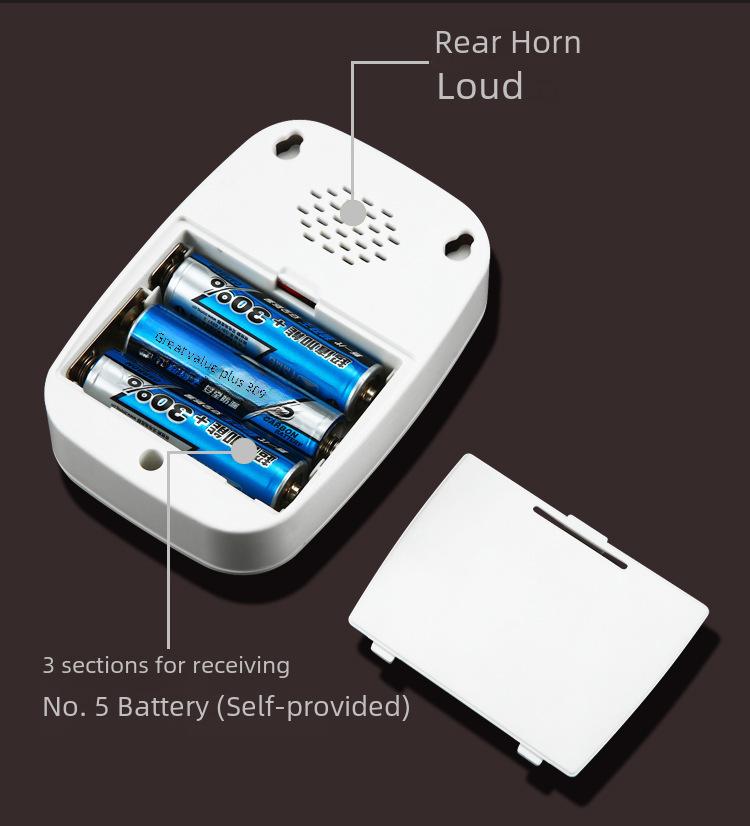 Беспроводной водонепроницаемый дверной звонок: Интеллектуальный пульт дистанционного управления с питанием от батареек и одним приемником