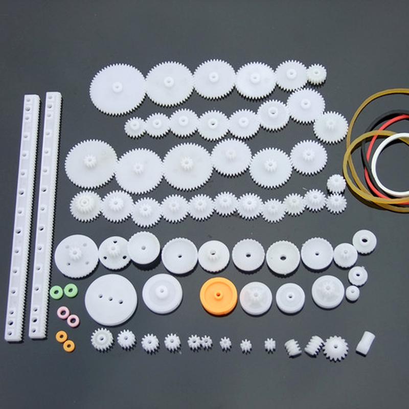 75PCS/lot Plastic Gear Rack Pulley Belt Worm Gear Single-and Double-gear 8-56 Teeth