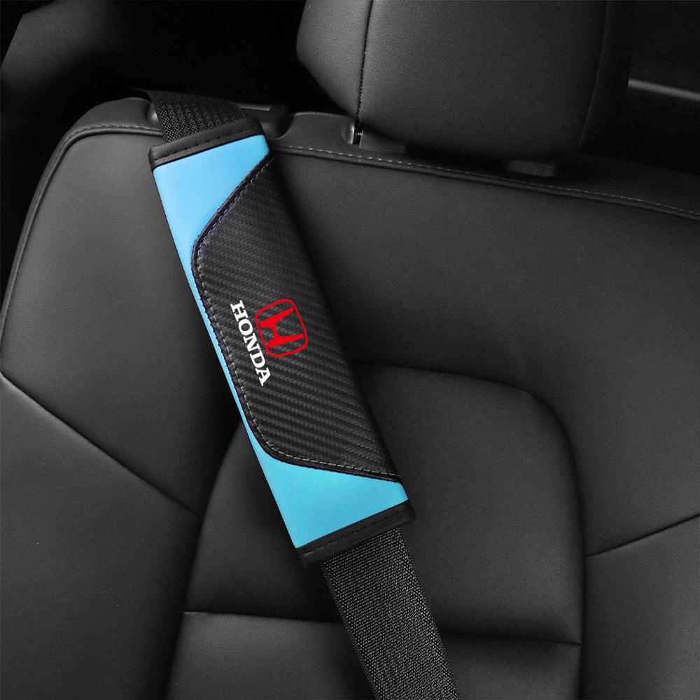 BDN3 2pcs Car Seat Belt Cover Protective shoulders Car Decoration Strap Pad For Honda Civic 10th 11th Gen Hrv Jazz City Fit Accord 7