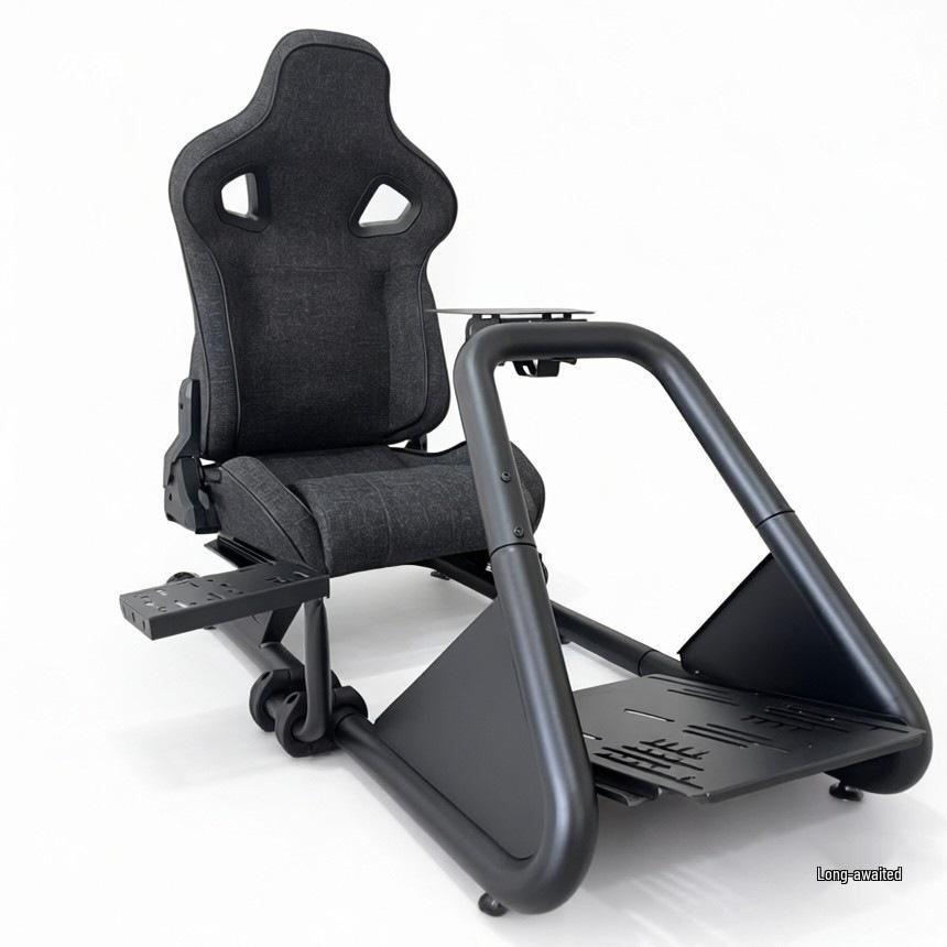 Home Racing Simulator Seat Bracket with Steering Wheel and Monitor Mount