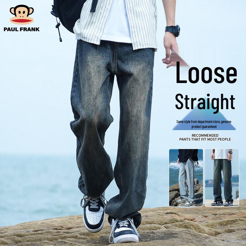 paul frank Мужские джинсы в американском ретро-стиле, свободного прямого кроя