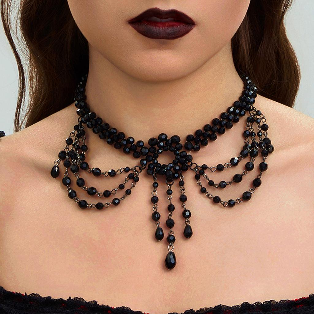 Ingemark Halloween Gothic Big Cross Jesus Pendant Choker Necklace for Women Multilayer Metal Chain Part Jewelry Accessories New