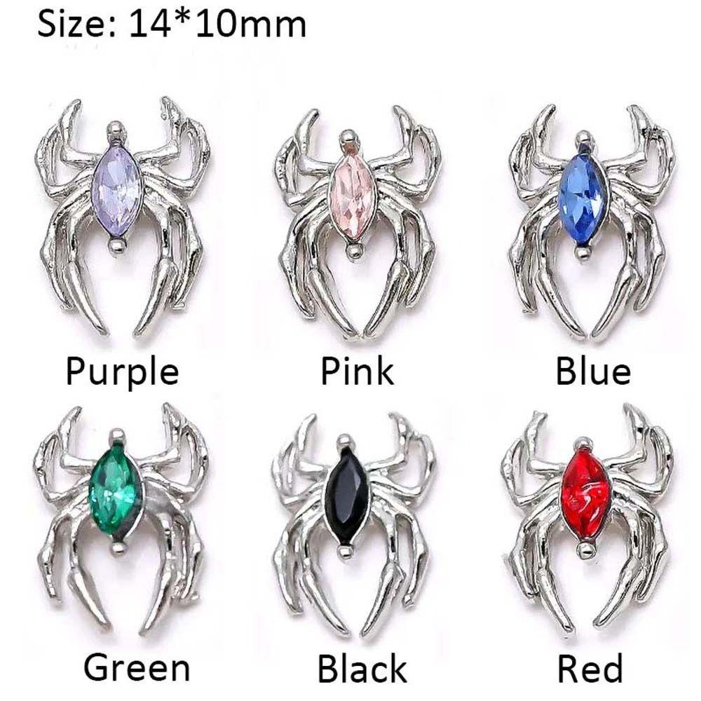 5pcs/set Nail Art Decorations Halloween Spider Nail Rhinestones Manicurist