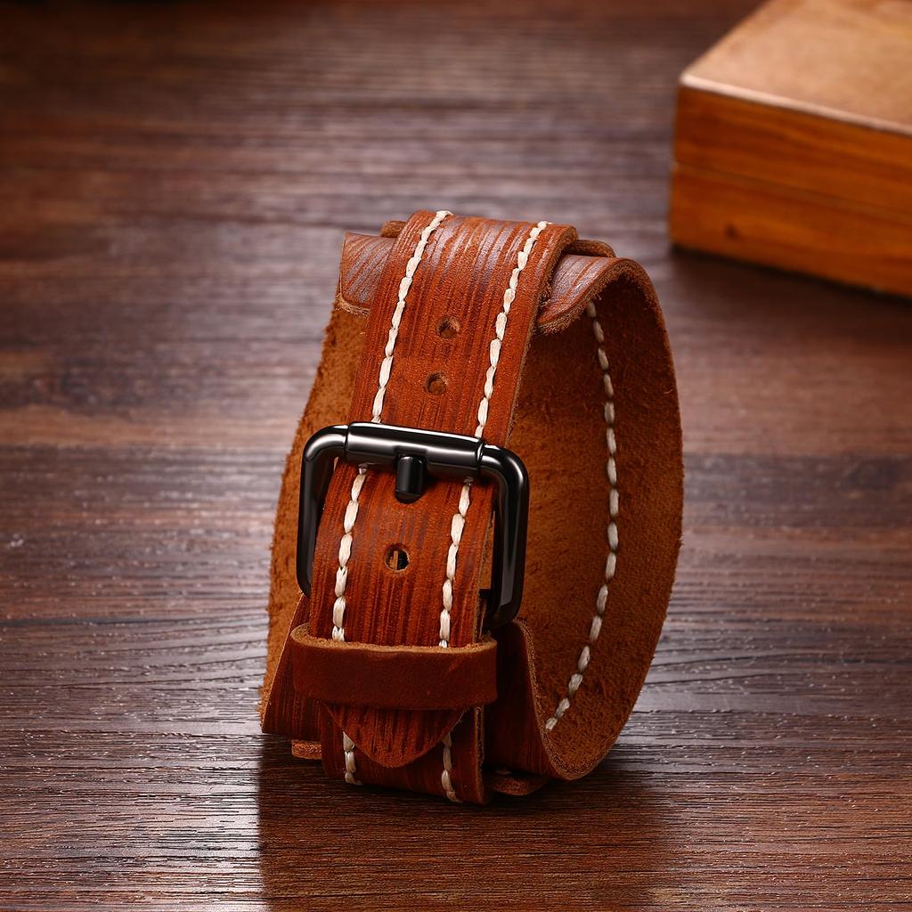 Watch Bracelet Leather Belt Analog Steampunk Motorcycle Leather Belt Wide Waterproof Quartz Watch Fashion Watch Day Birthday Christmas Day Gift for