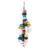 Colorful Parrot Toys Natural Wooden Birds Hanging Chew Toy with Bell Cage Play Toy Supplies