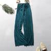 High Waist Sagging Loose Pants Chiffon Ice Silk Nine-point Pants Pleated Wide-leg Pants