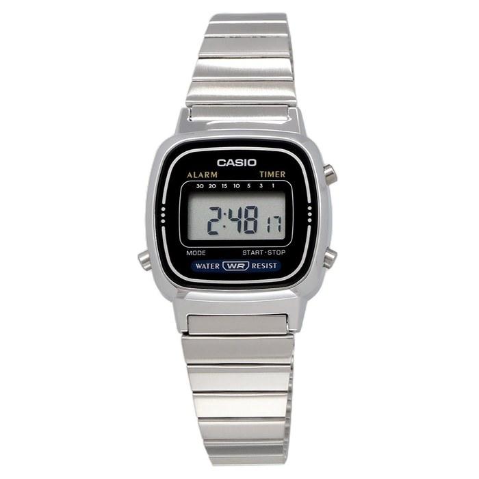 Женские цифровые часы Casio LA670WD-1 - Серебристый/Черный