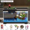 Small Fish Tank Acrylic Clear Desk Aquarium with Decor Accessories Fish Tank Starter Kits for Tabletop Living Room Studio Decor