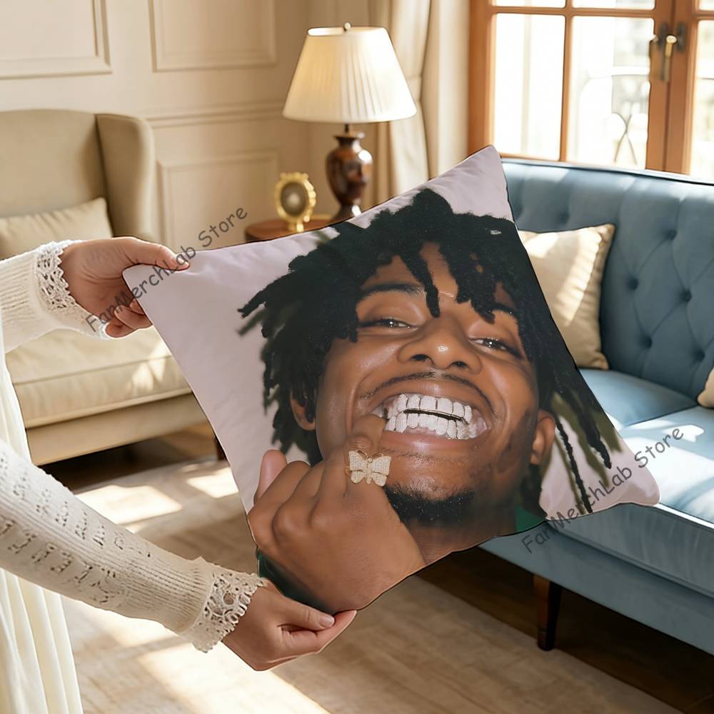 PPlayboi AM Music CCarti Pillow Covers Cartoon Sofa Decorative Home Doublesided Printing Short Plush Cute Cushion Cover