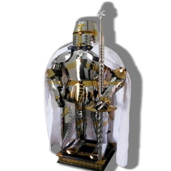 Средневековый рыцарский доспех, цельная сталь высотой 182,88 см, с полной подставкой, полированная отделка для домашнего декора, лучший подарок для него