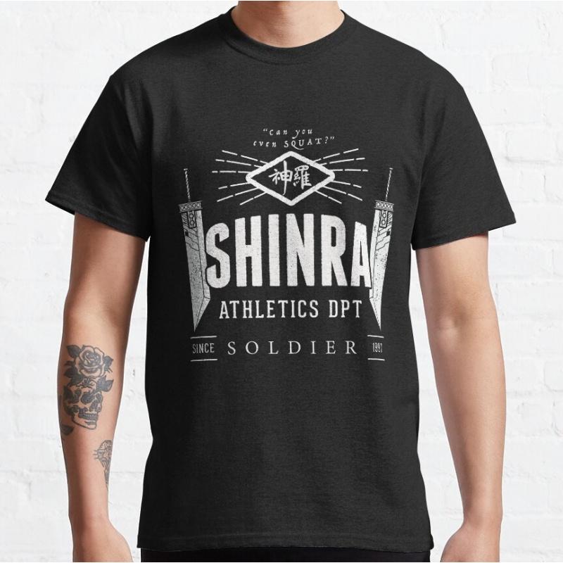 SHINRA Athletics Final Fantasy Gift t shirt for RPG gamer 100 cotton printed Mens Short Sleeve Graphic Clothes All size tops