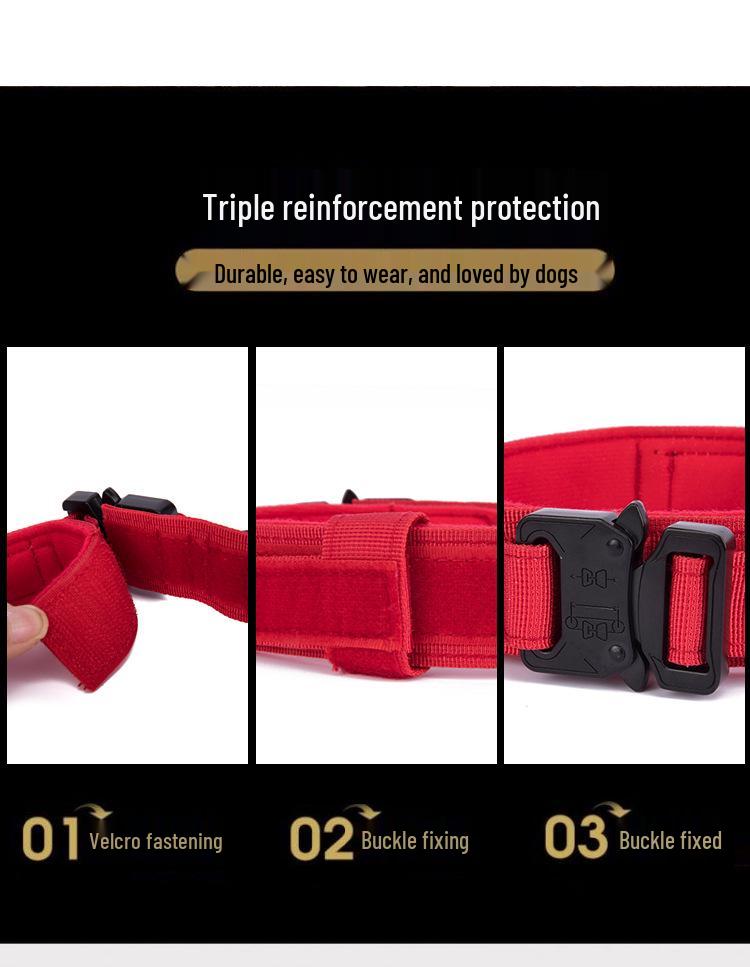 Adjustable Tactical K9 Dog Collar with Quick Release for Medium & Large Breeds