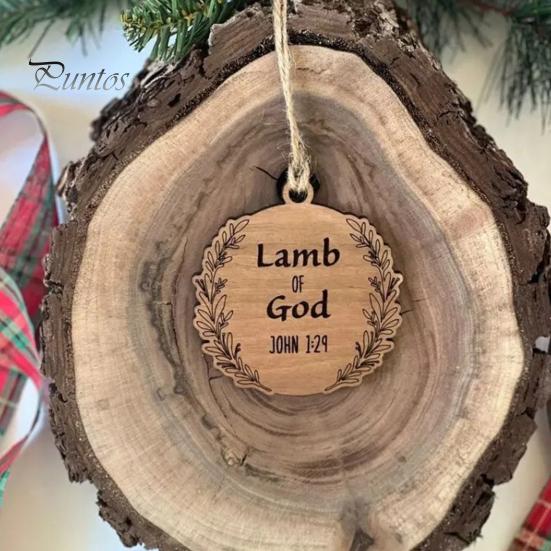 10 Pcs Jesus Wood Christmas Ornament Xmas Tree Hanging Pendant for Christmas Parties Indoor/Outdoor Decoration