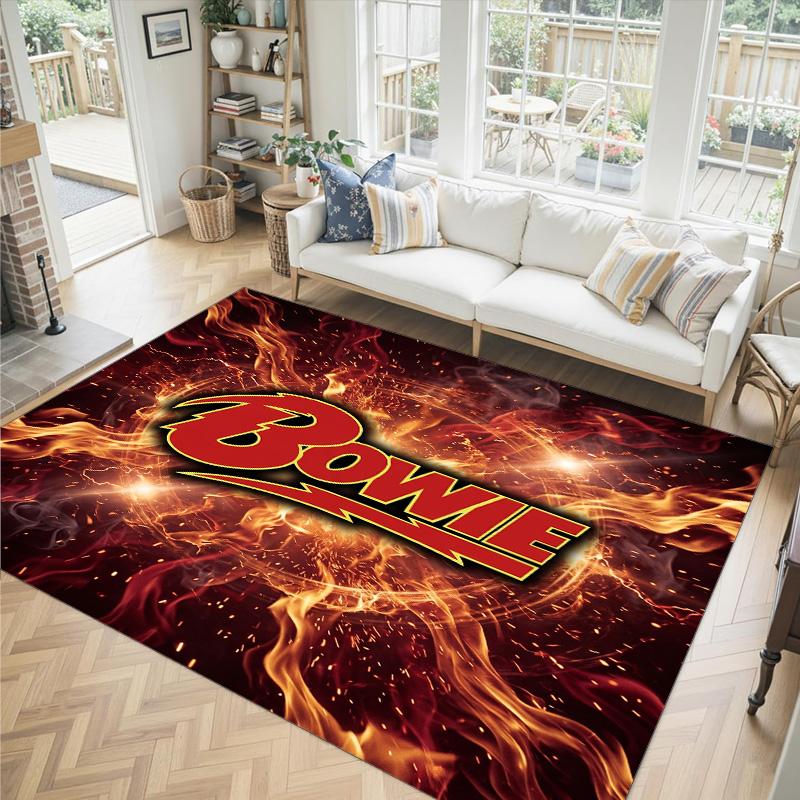 David Bowie Design Crystal Velvet Carpet Cozy Non?Slip Printed Rug For Bedroom Living Room Entrance