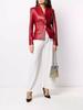 AL KHALID Designer Leather Party Stylish Real Lambskin Handmade Red Blazer Formal Women