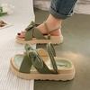 Lady Summer Slippers Thick Platform Flat Sandals with Butterfly-Knot Summer Flip Flops Sandals Women