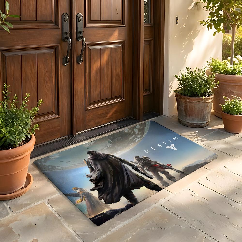 Floor Mat Soft Flannel Rug Non-Slip Absorbent Mat for Bathroom Bedroom Home Decor D-Destiny
