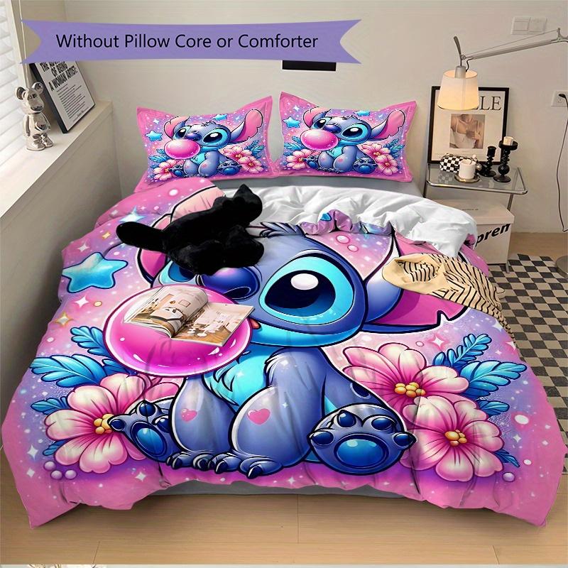 3pcs Cute Stitch Printed Bedding Set, Soft and Comfortable Quilt Cover for Bedroom, Guest Room (1 Duvet Cover + 2 Pillowcases, Pillow Core Not In
