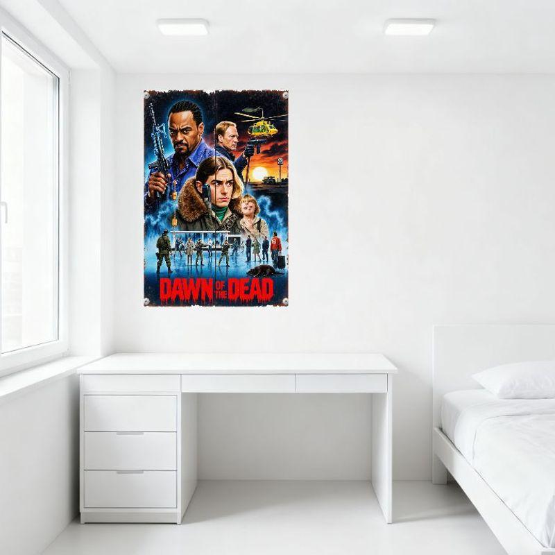 Рассвет мертвецов Винтажный Потертый Киноплакат Металлическая Жестяная Вывеска, Декор Стены Апокалипсиса Зомби для Дома Бара Мужской Комнаты Кафе Ресторана