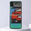 Япония JDM Спорткары Комикс Ударопрочный Жесткий Чехол Для Samsung Galaxy Z Flip 4 3 5G Чехол для телефона Z Flip3 Flip4 Черный Fundas Матовый S
