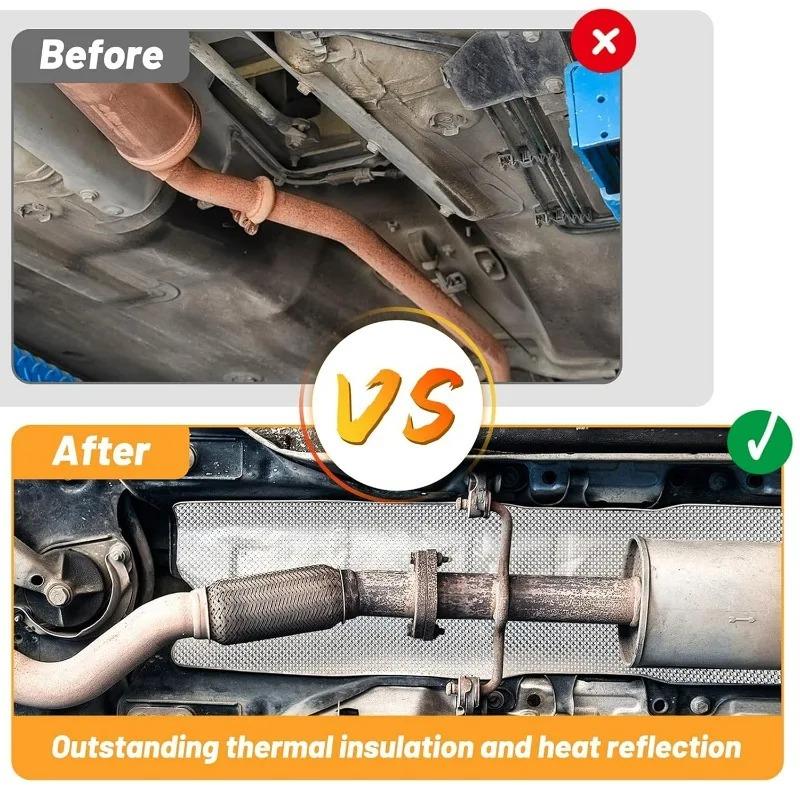 Автомобильный термозащитный экран выхлопной системы алюминиевый для подкапотного пространства под шасси защита аксессуаров сплав тисненый узор пластина