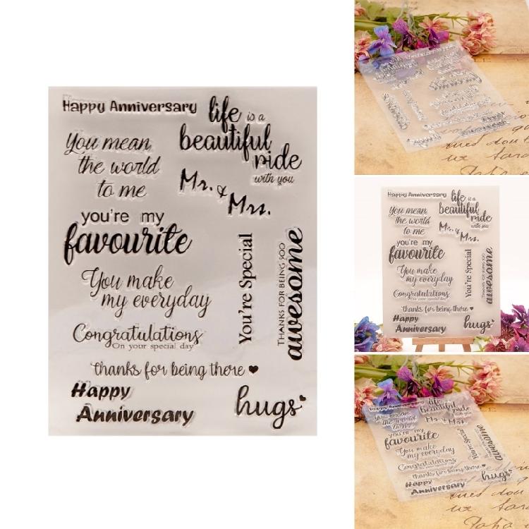 Blessing Words Transparent Stamp Clear Stamp Seal Congratulations Silicone Stamp for Photo Scrapbooking Decorations