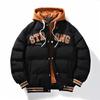 Men's Autumn/winter Hooded Fashion Plus Trendy Letter Print Jacket Fake Two Down Jackets
