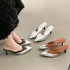 Fashion Elegant Pointed Toe Transparent PVC Heart High Heels Mules Slipper Shoes Women 2025 Black White Red Shoes Luxury Designer Pumps