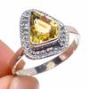 Natural Citrine Gemstone Handmade 925 Solid Sterling Silver Gift Ring S.9 C4G11