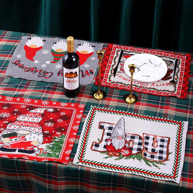 Cute Faceless Old Man Placemat Insulation Mat Christmas Placemat Atmosphere Decoration Props Supplies