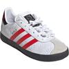 Детские износостойкие низкие кроссовки для скейтбординга Hello Kitty x Adidas Originals GAZELLE, белые с красными вставками, IH9953