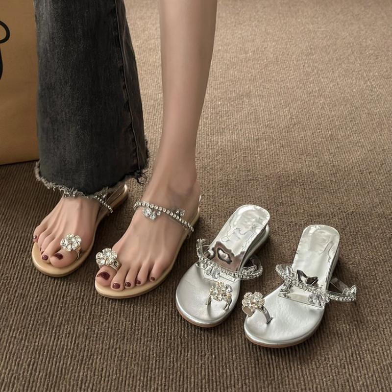 Женская мода темпераментные сандалии со стразами 2024 летние туфли на высоком каблуке для вечеринок женские сандалии с открытым носком Sandalias Mujer