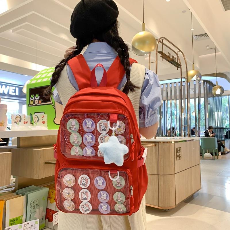 Школьный рюкзак Schoolbagins японский двумерный сумка для боли для женщин, школьный рюкзак для студентов большой вместимости, милый рюкзак для средней школы