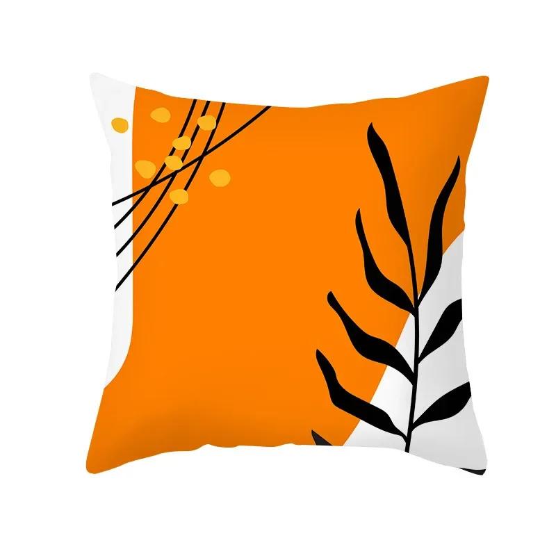 2023 Brand New Yellow Orange Abstract Geometry Print Pillow Cushion Cover Modern Nordic Sofa Throw Pillowcase Home Decor 45x45cm
