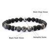 Noter Handmade Mens Bracelet 8mm Onyx Tiger Eyes Stone Beaded Braclet Hematite Healing Braslet Cadeau Homme Leisure Accessories